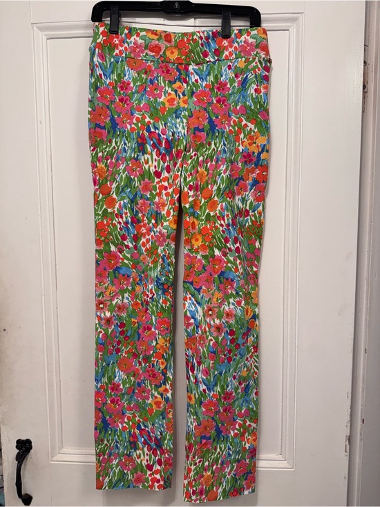 J. McLaughlin Pants - J. McLaughlin Floral Straight-Leg Pants in Green, Pink & Orange